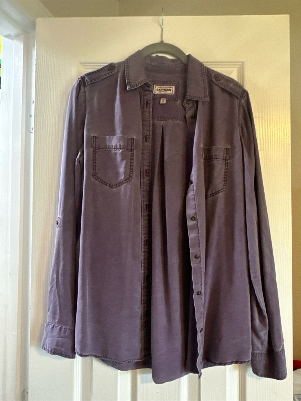 Express Button-Up Shirt — Dusty Lavender